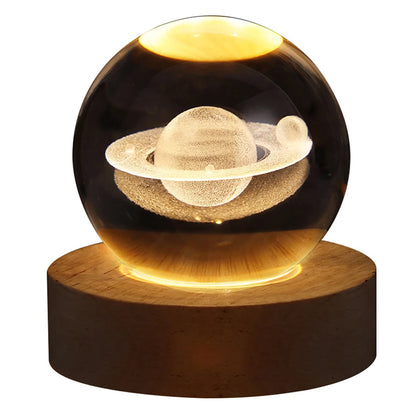 Sphere Galaxy, Saturn And Moon Crystal Lamp