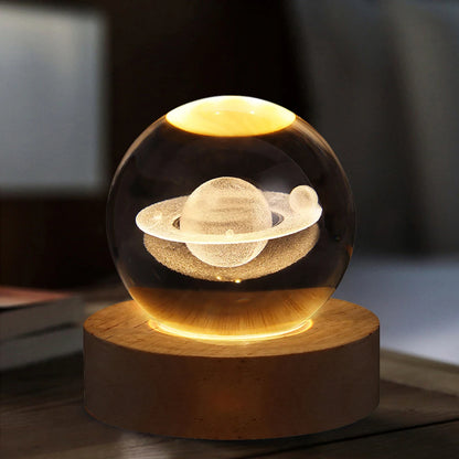 Sphere Galaxy, Saturn And Moon Crystal Lamp