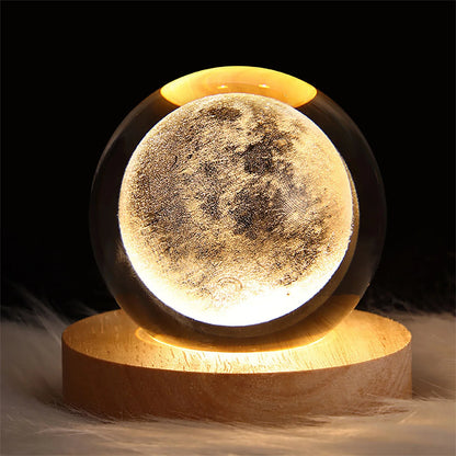 Sphere Galaxy, Saturn And Moon Crystal Lamp